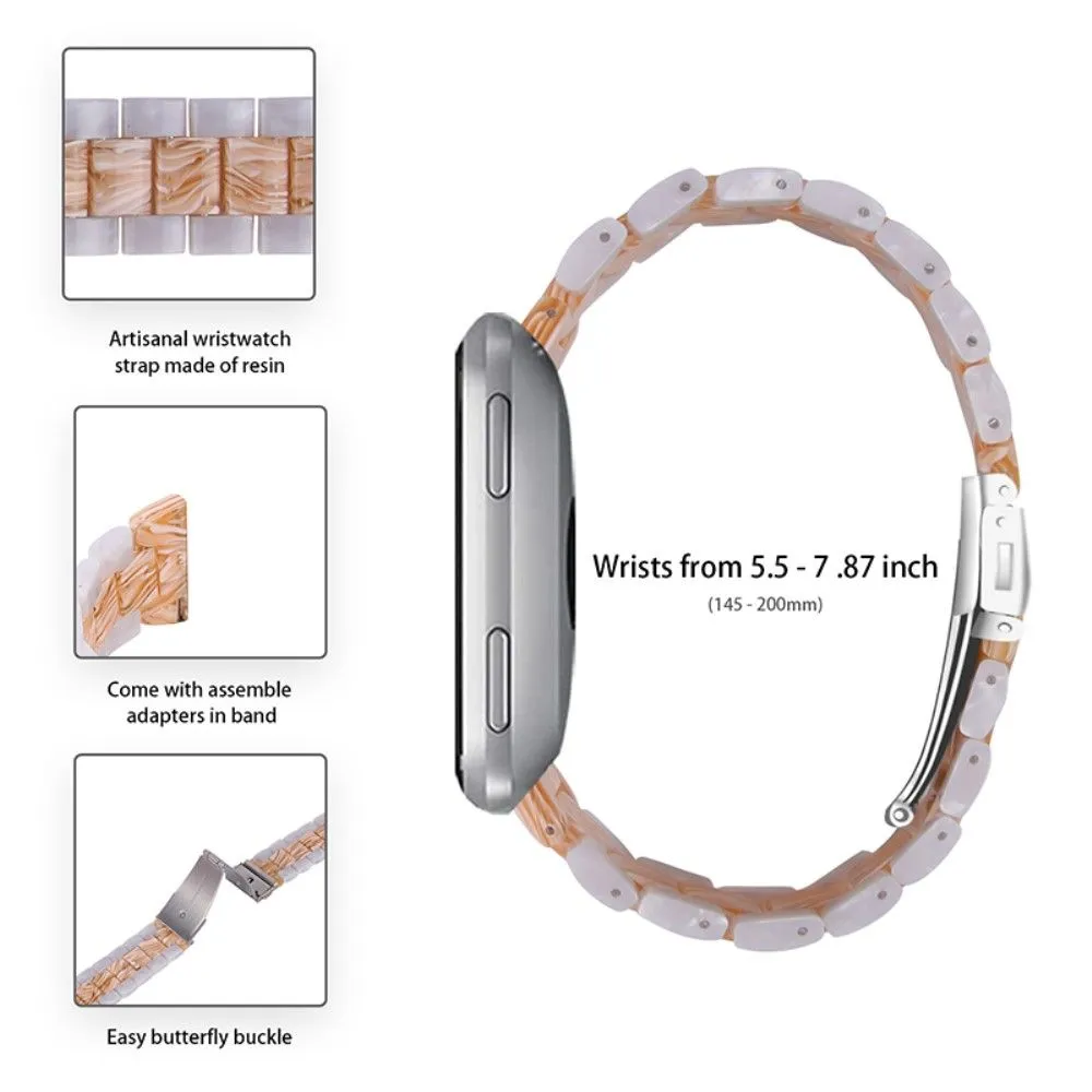 Fitbit Versa 2 / Versa Lite color splice resin watch strap - Pearl White / Silk White