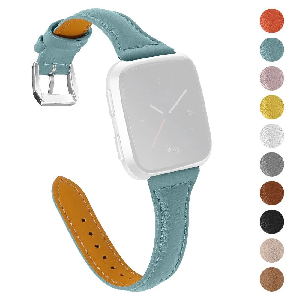 Fitbit Versa 2 / Versa Lite / Versa simple genuine leather watch strap - Blue