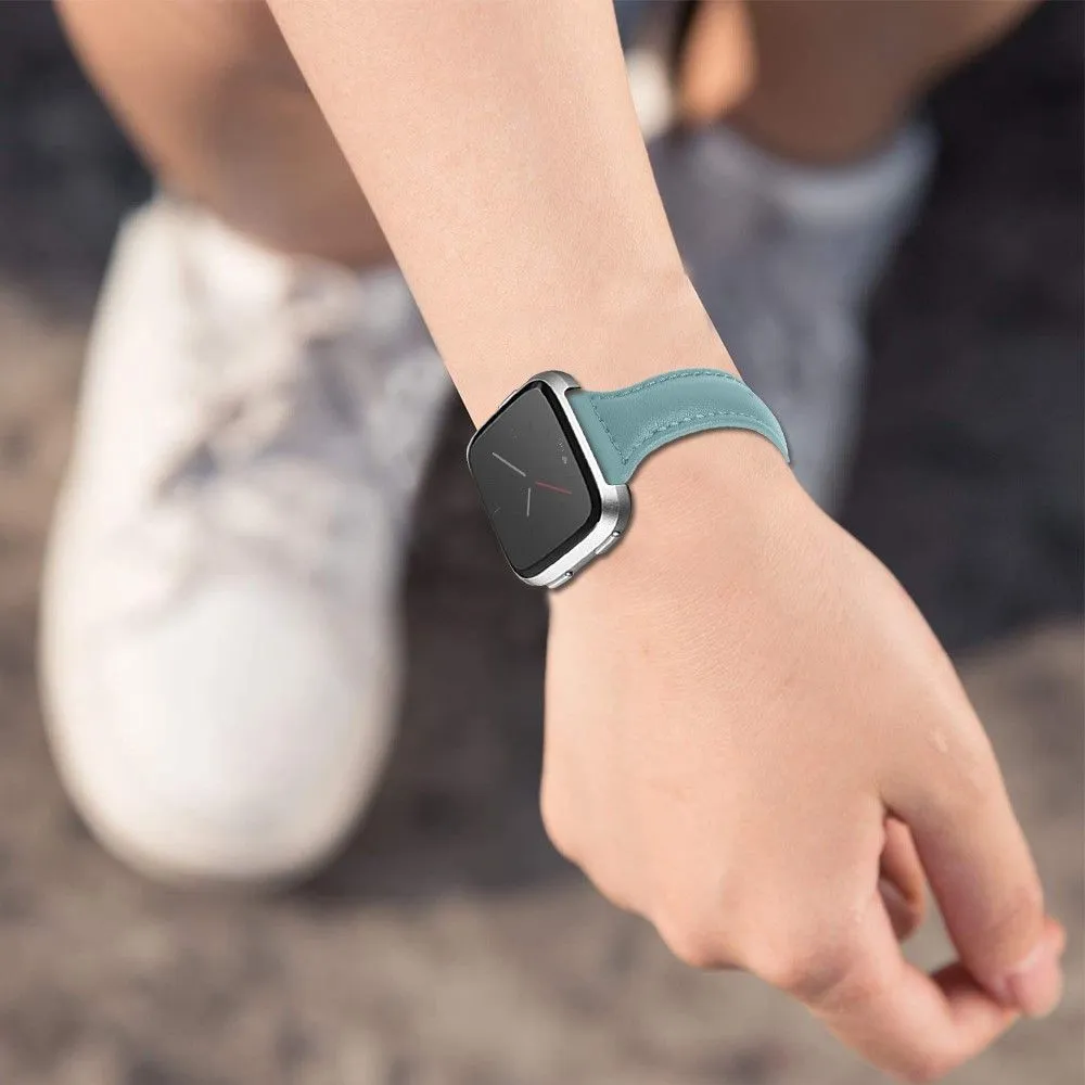 Fitbit Versa 2 / Versa Lite / Versa simple genuine leather watch strap - Blue