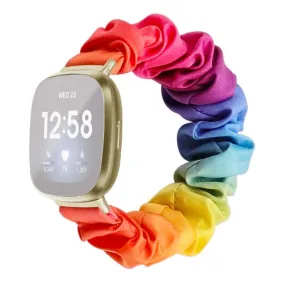 Fitbit Versa / Versa Lite elastic stylish fabric watch strap - Rainbow