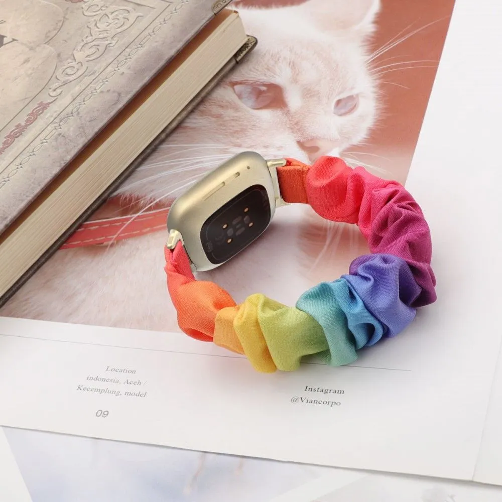 Fitbit Versa / Versa Lite elastic stylish fabric watch strap - Rainbow