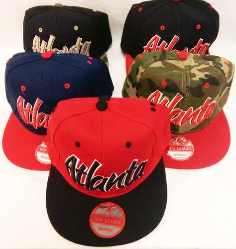 flat bill snap back hat atlanta Case of 24