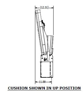 Floor Mounted Flip-Up Seat with 3 Point Seat Belt in Gray Vinyl