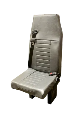 Floor Mounted Flip-Up Seat with 3 Point Seat Belt in Gray Vinyl