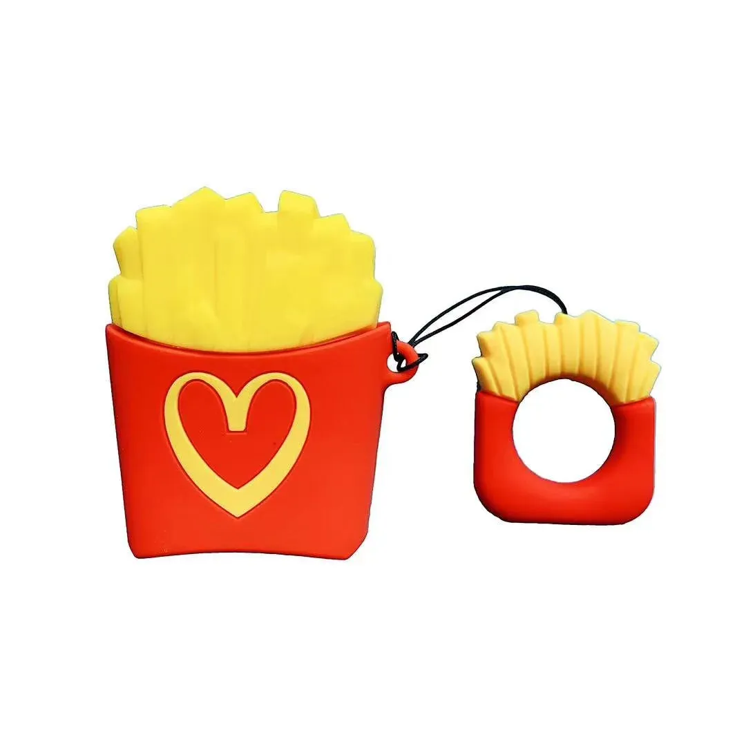 Food Family Bucket Hamburg French Fries Chicken Nuggets Cookies Case for AirPods 1 2 Box Soft Silicone Earphone Protect Cover