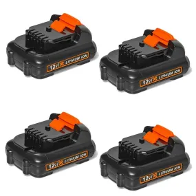 For Dewalt 12V Battery Replacement | DCB120 DCB123 DCB127 6.0Ah Li-ion Battery 4 pack