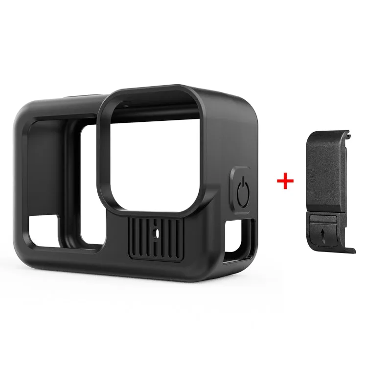 For GoPro HERO13 Black PULUZ Silicone Protective Case Side Interface Cover with Wrist Strap & Lens Cover (Black)