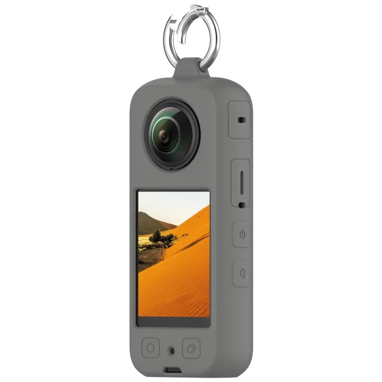 For Insta 360 X4 Portable Silicone Protective Case(Dark Grey)