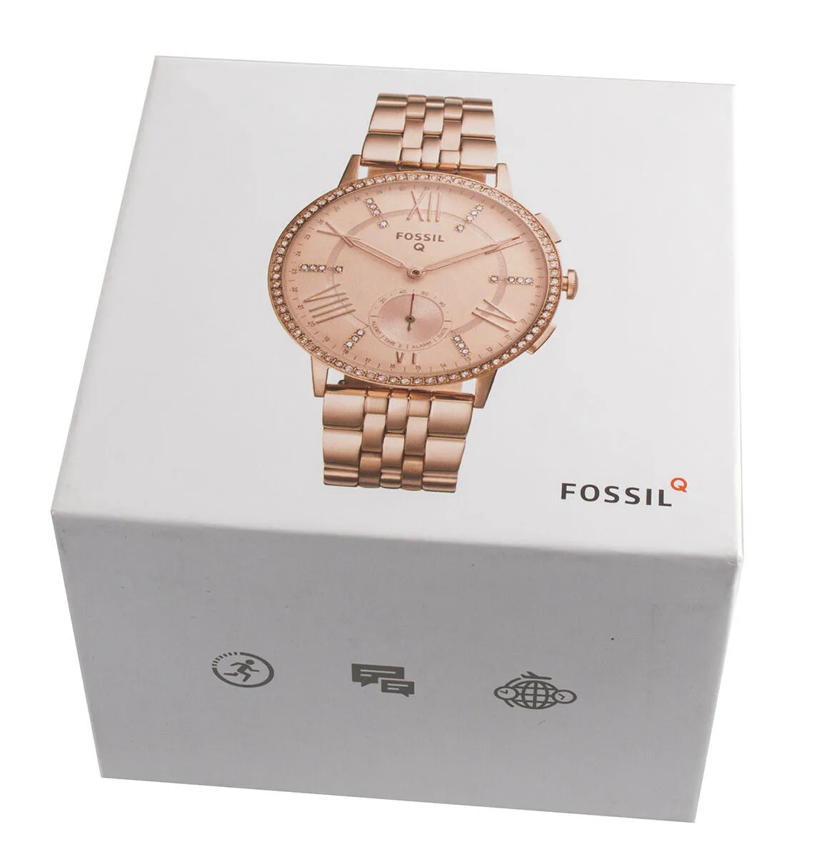 Fossil Q Hybrid Virginia Rose Gold-Tone Stainless Steel Smartwatch FTW1106