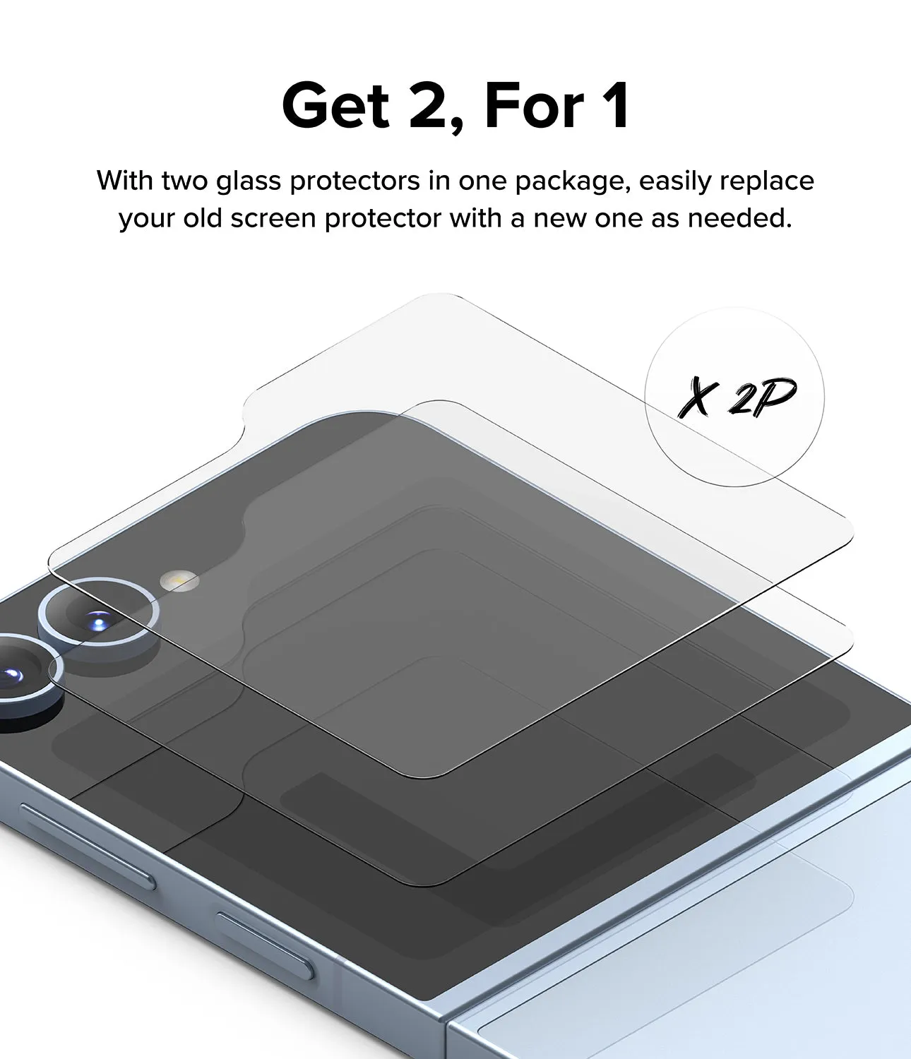 Galaxy Z Flip 6 Screen Protector | Cover Display Glass (2 Pack)