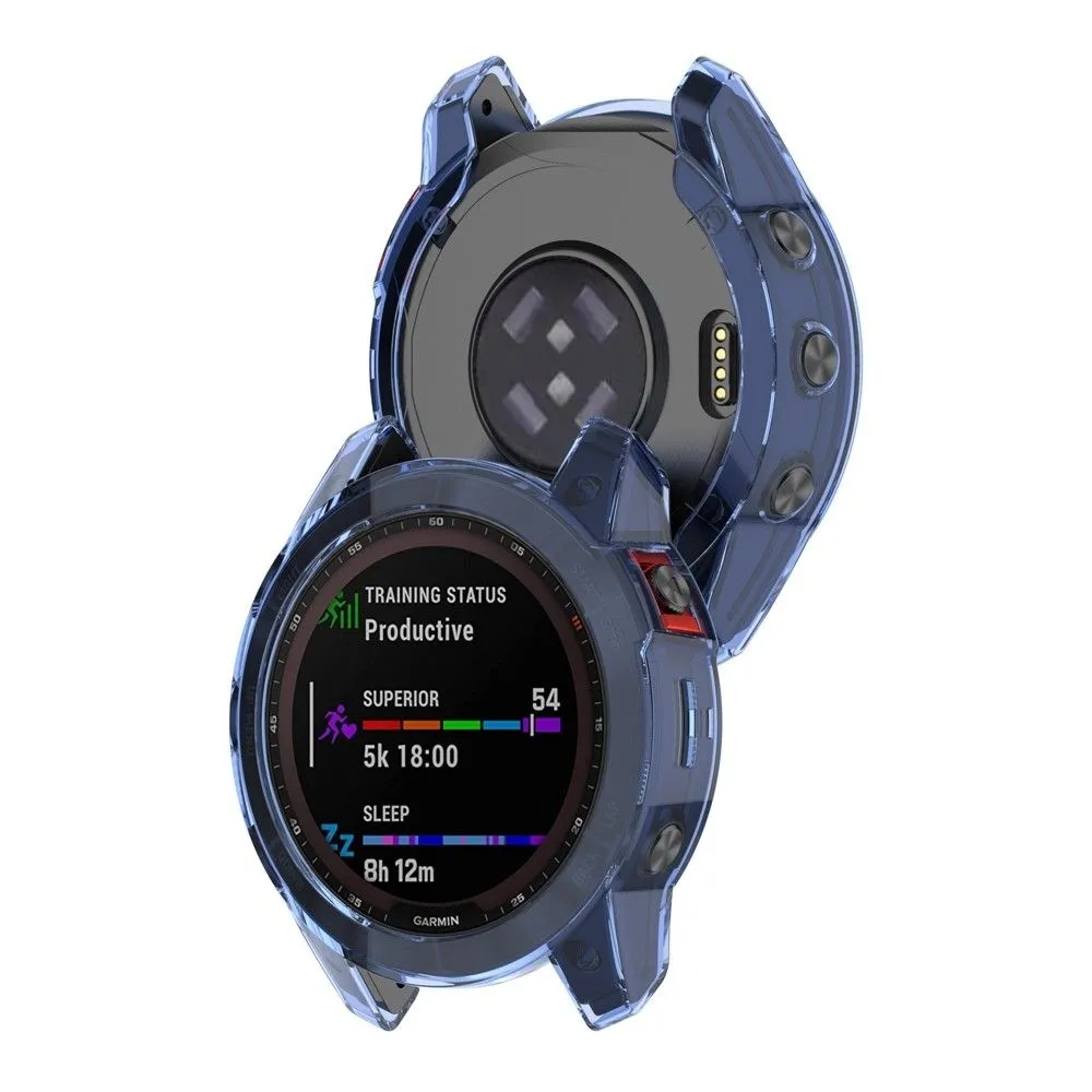 Garmin Fenix 7X / 7X Solar transparent cover - Transparent Blue