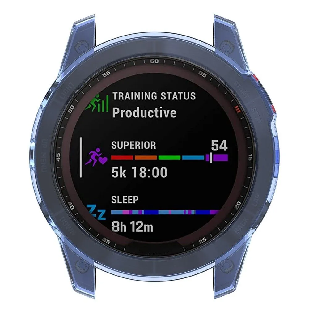 Garmin Fenix 7X / 7X Solar transparent cover - Transparent Blue