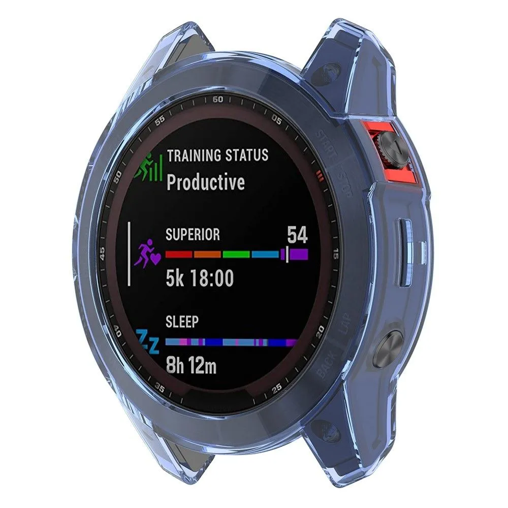 Garmin Fenix 7X / 7X Solar transparent cover - Transparent Blue