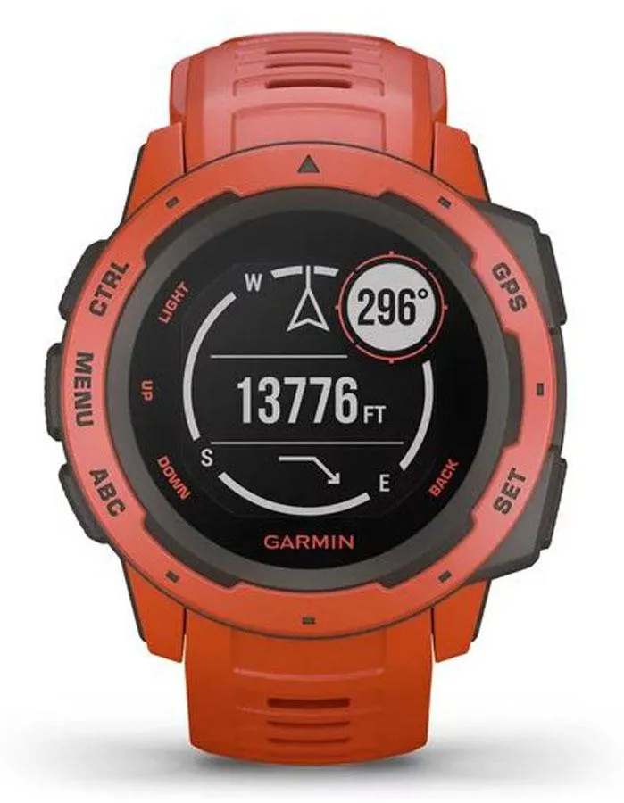 Garmin Instinct GPS Multipsort Watch - Flame Red -  Heart Rate Monitor - 100M