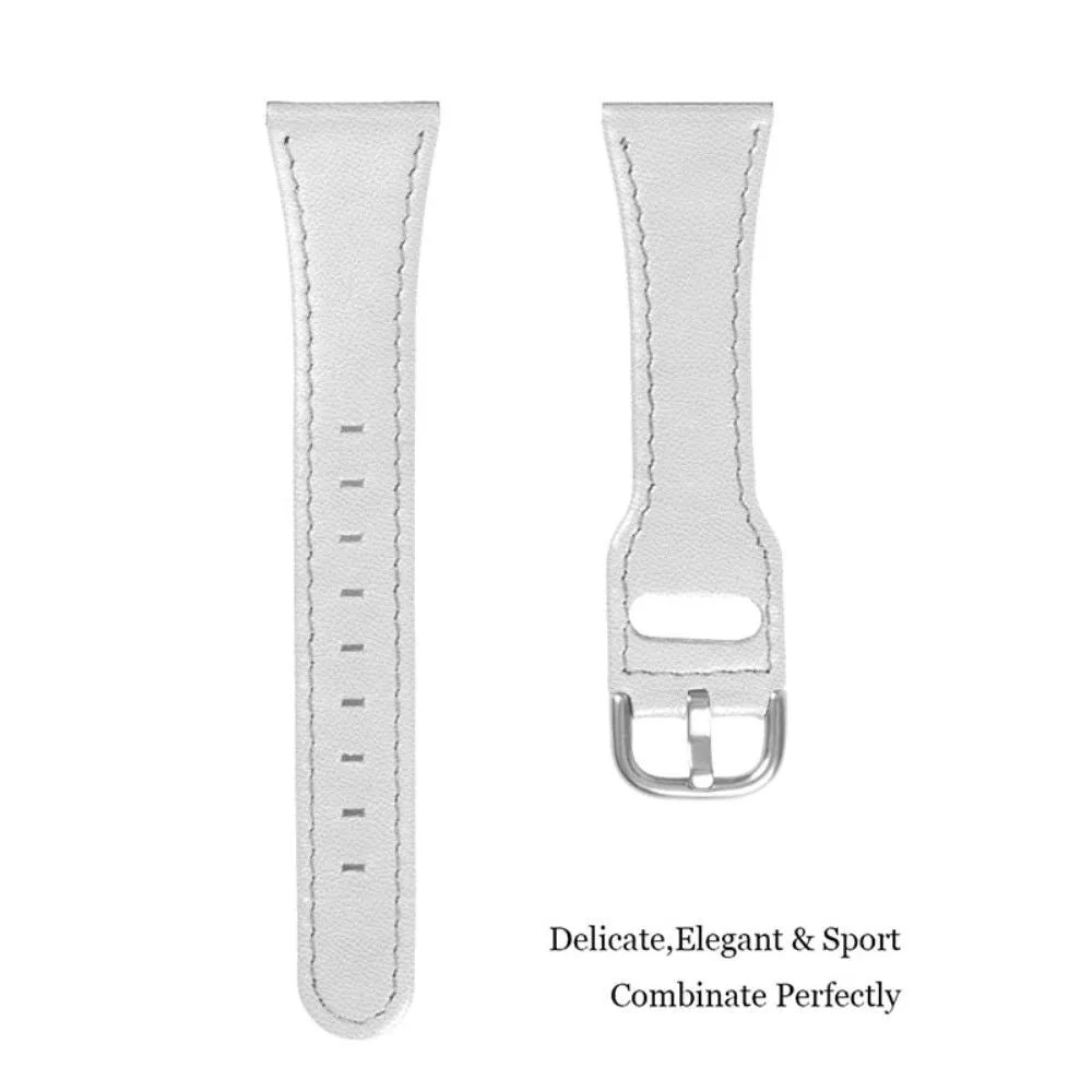 Garmin Vivoactive 3 Music / Vivoactive 3 cowhide leather watch strap - White