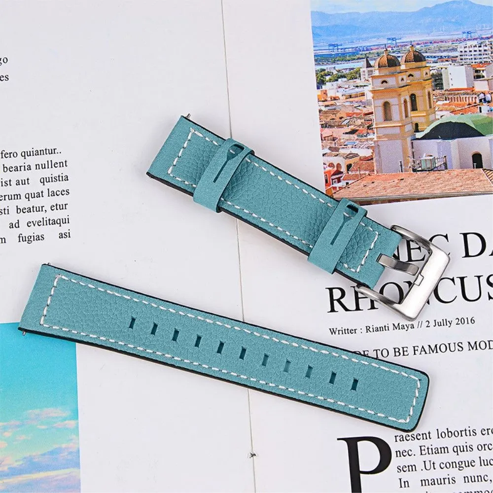 Garmin Vivomove 3 cowhide leather watch strap - Blue