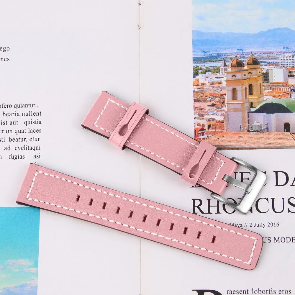 Garmin Vivomove Luxe cowhide leather watch strap - Pink