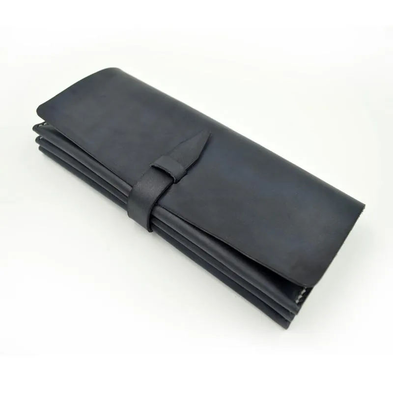 Genuine leather folded wallet handmade long wallet clutch phone purse wallet for women men