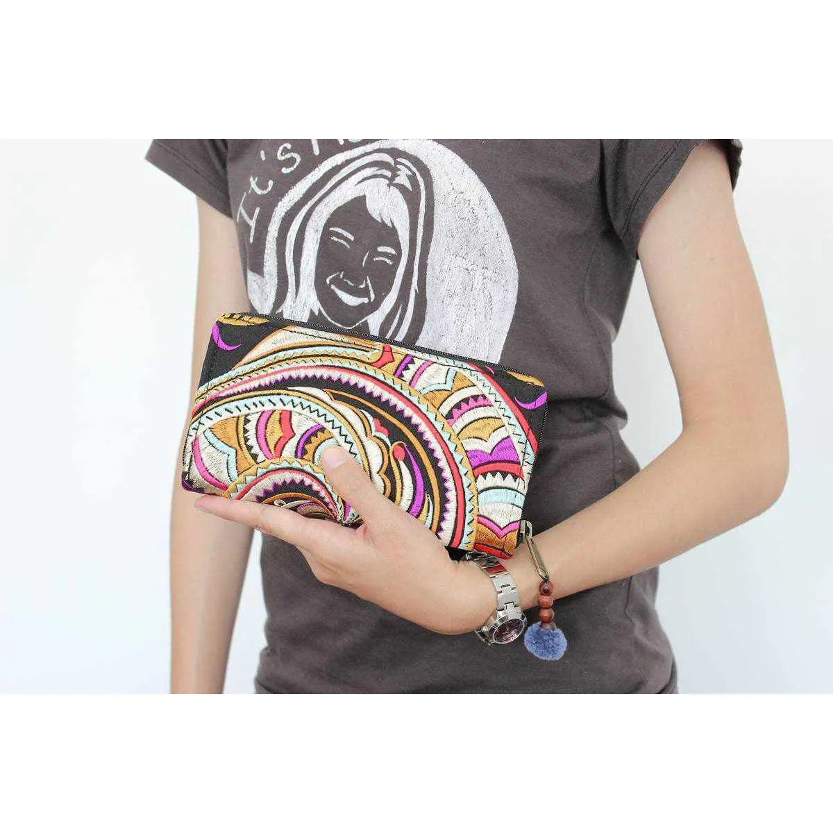 Geometric Multicolor Tribal Wallet - Thailand