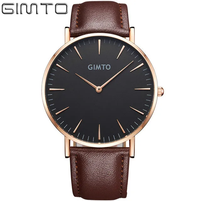 GIMTO luxury Fashion Women's watches quartz watch bracelet wristwatches leather band women dress watches