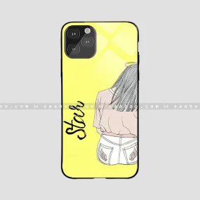 Glossy Protective Case With Sitting Girl Name