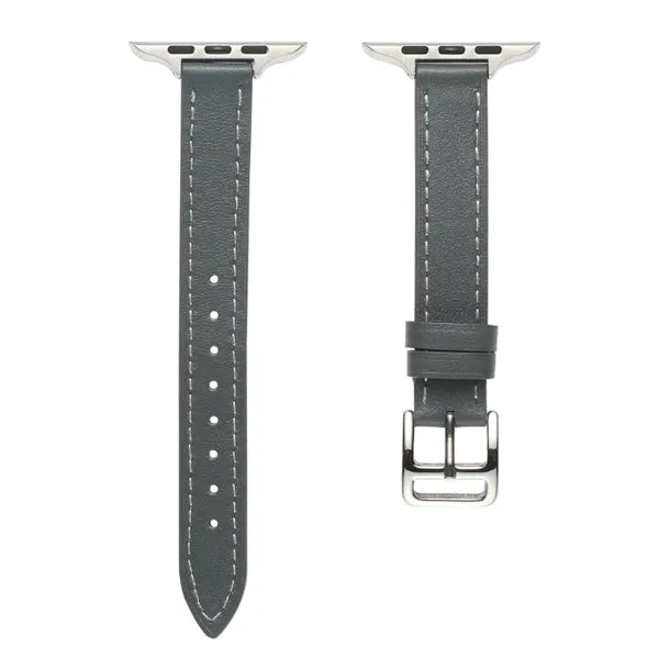 Grey Genuine Leather Apple Watch Band (for small wrist) 灰色真皮Apple (適合小手腕) 錶帶 KCWATCH1219