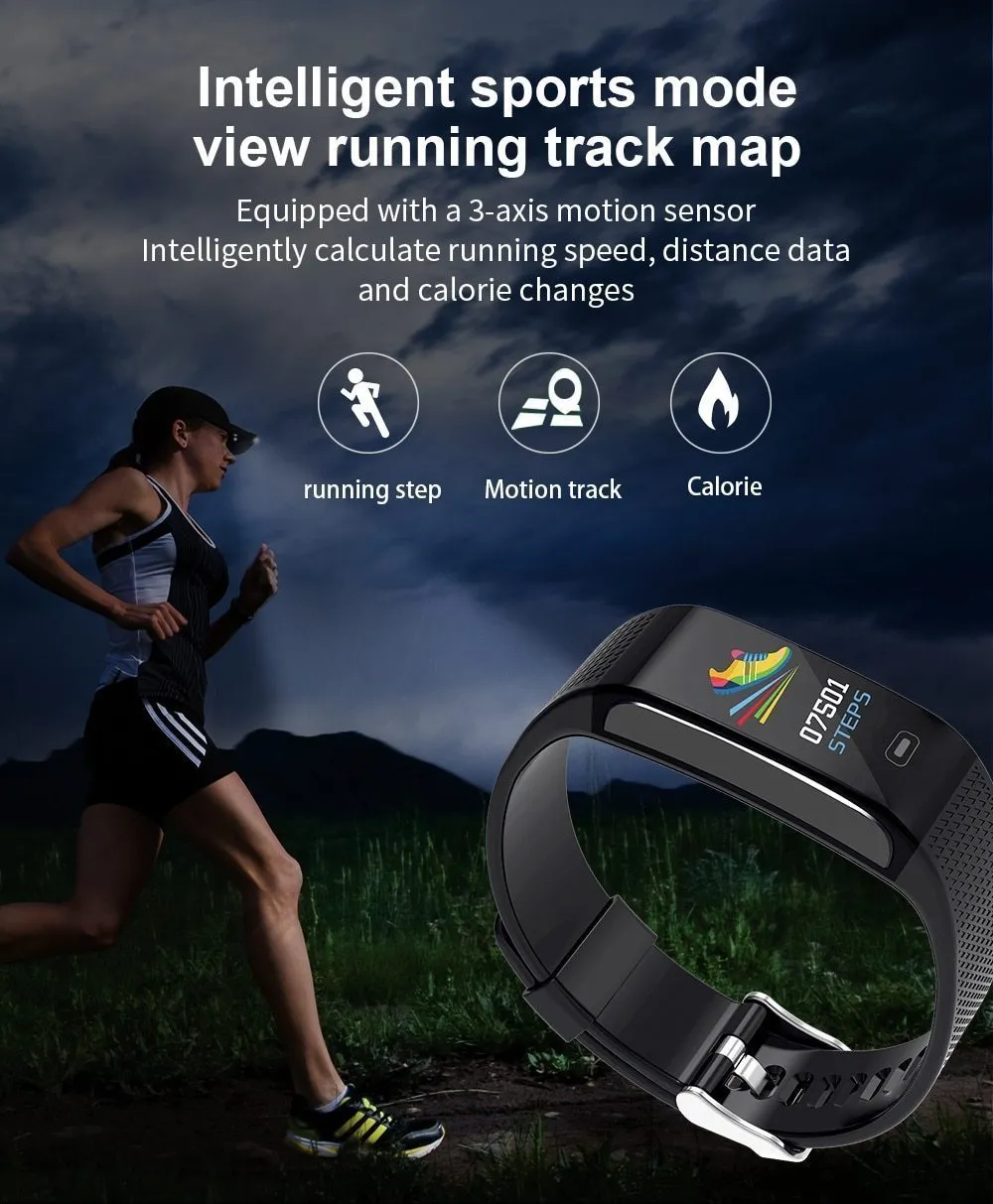 Heart Rate Smart watch Monitor IP67 Wrist Watch Fitness Bracelet Tracker Pedometer For iPhone Androids