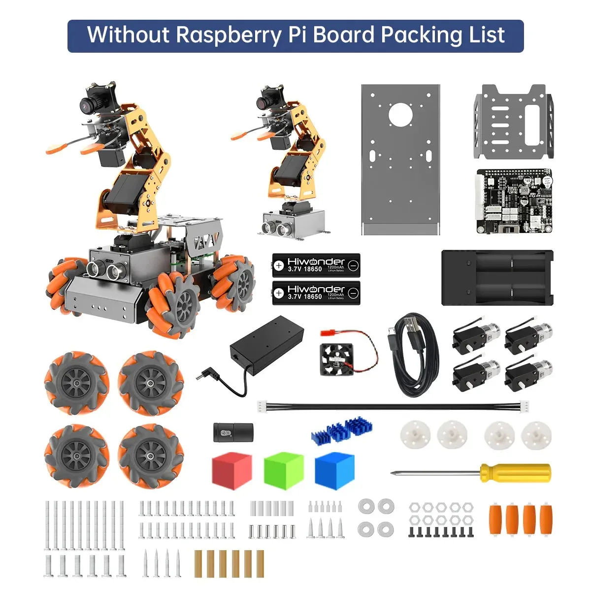 Hiwonder MasterPi AI Vision Robot Arm Mecanum Wheels Car Powered by Raspberry Pi Open Source Robot Car DIY STEM Toy