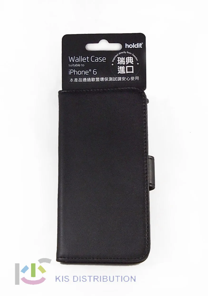 Holdit Genuine Leather Wallet Case Standard for iPhone 6/6S (2 Card Pockets) - Black