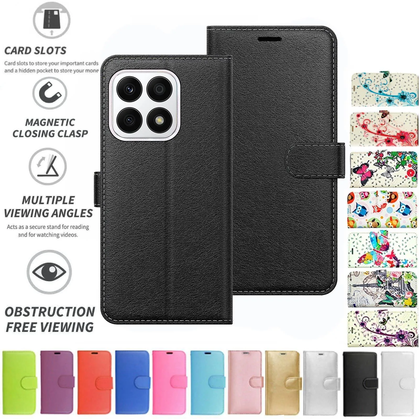 Honor X8a Flip Folio Book Wallet Case