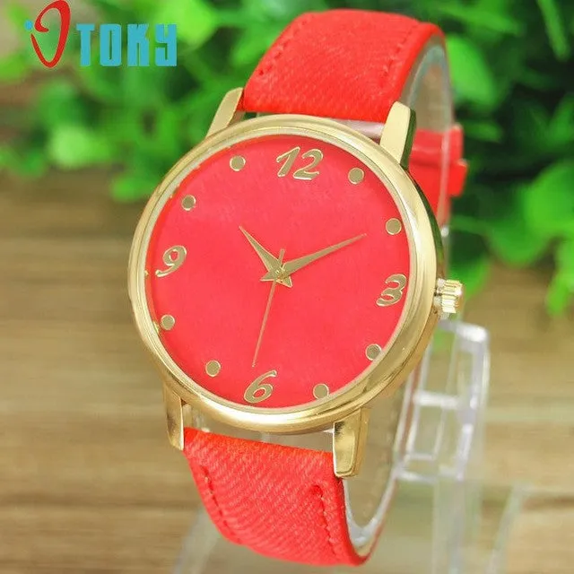 Hot Hothot Sales Design Women Watch Denim Cloth Wrist Watch Women Casual Quartz Watch, relogio feminino,montre femme jy28