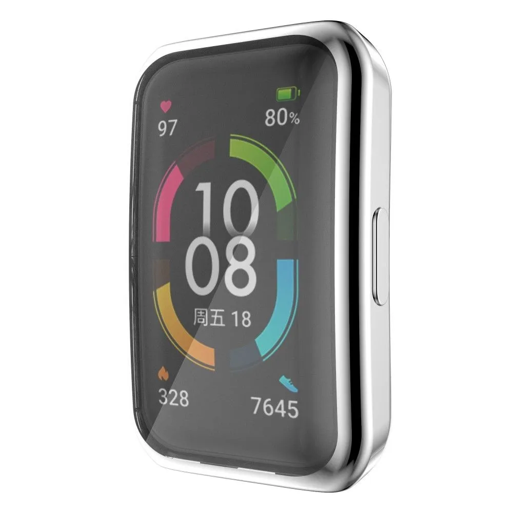 Huawei Band 7 / Honor Band 6 electroplating transparent cover - Silver