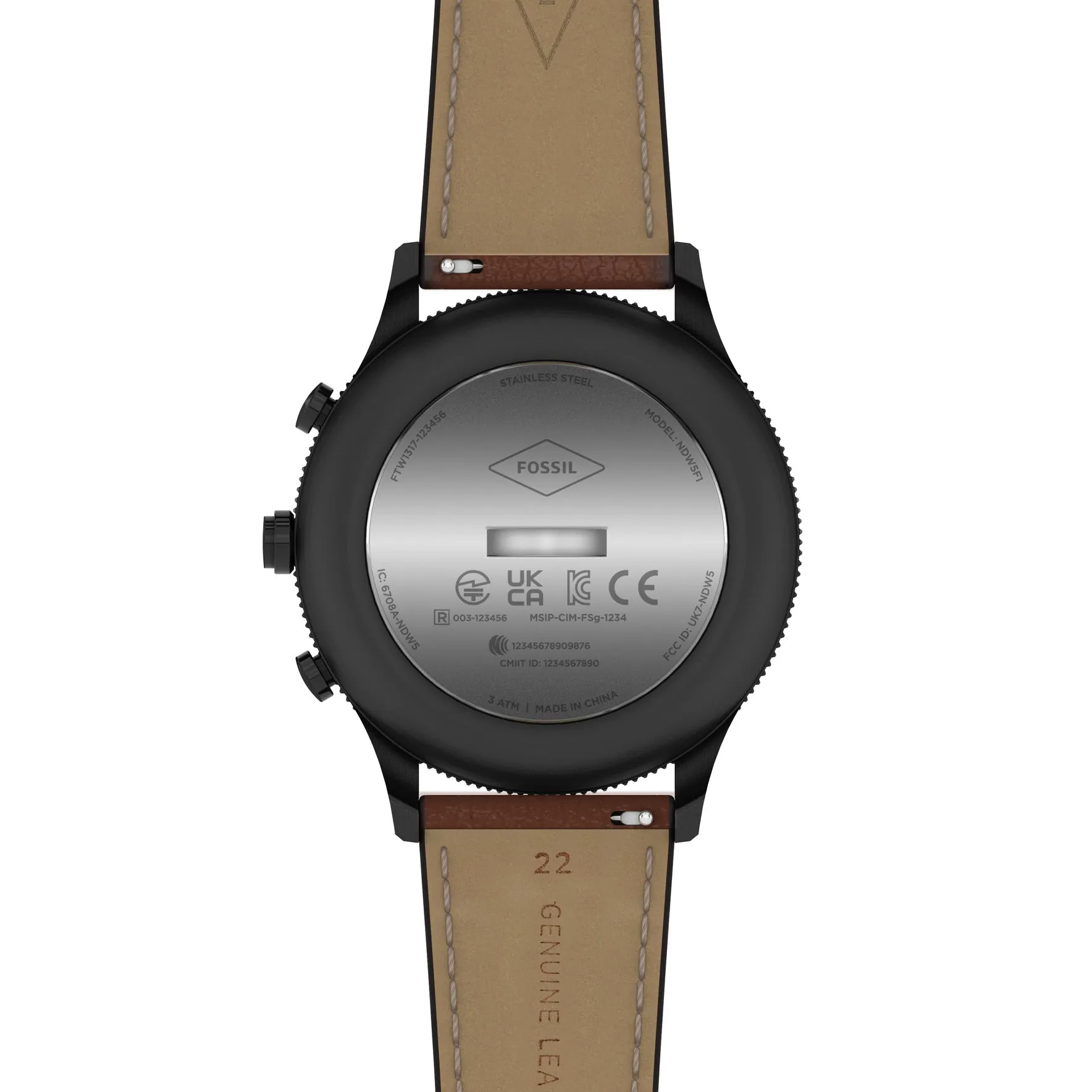 Hybrid Smartwatch Retro Pilot Dual-time Brown Leather