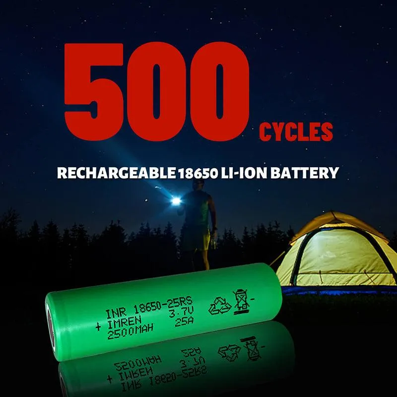 IMREN 25RS 18650 2500mAh 25A Rechargeable Lithium Battery  (20 Batteries/Pack)