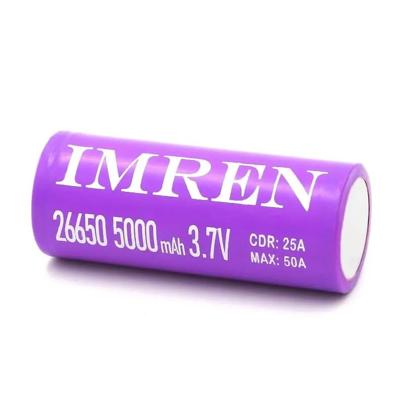 IMREN 26650 5000mAh 50A Rechargeable Lithium Battery  (2PCS/Pack)