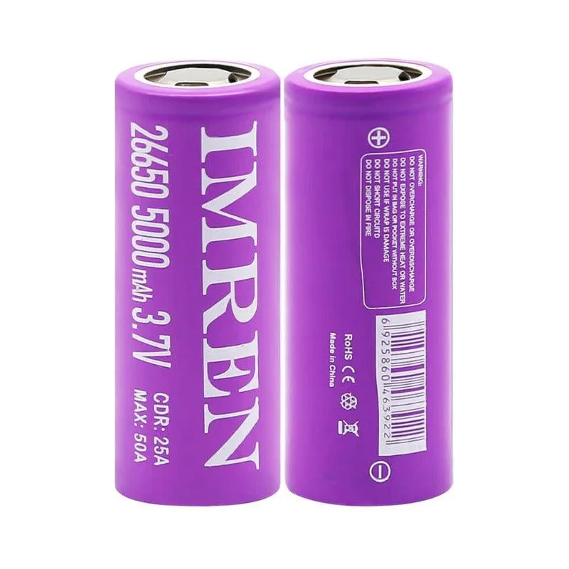 IMREN 26650 5000mAh 50A Rechargeable Lithium Battery  (2PCS/Pack)