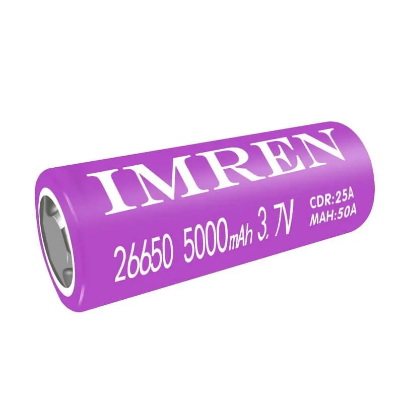 IMREN 26650 5000mAh 50A Rechargeable Lithium Battery  (2PCS/Pack)