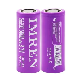 IMREN 26650 5000mAh 50A Rechargeable Lithium Battery  (2PCS/Pack)