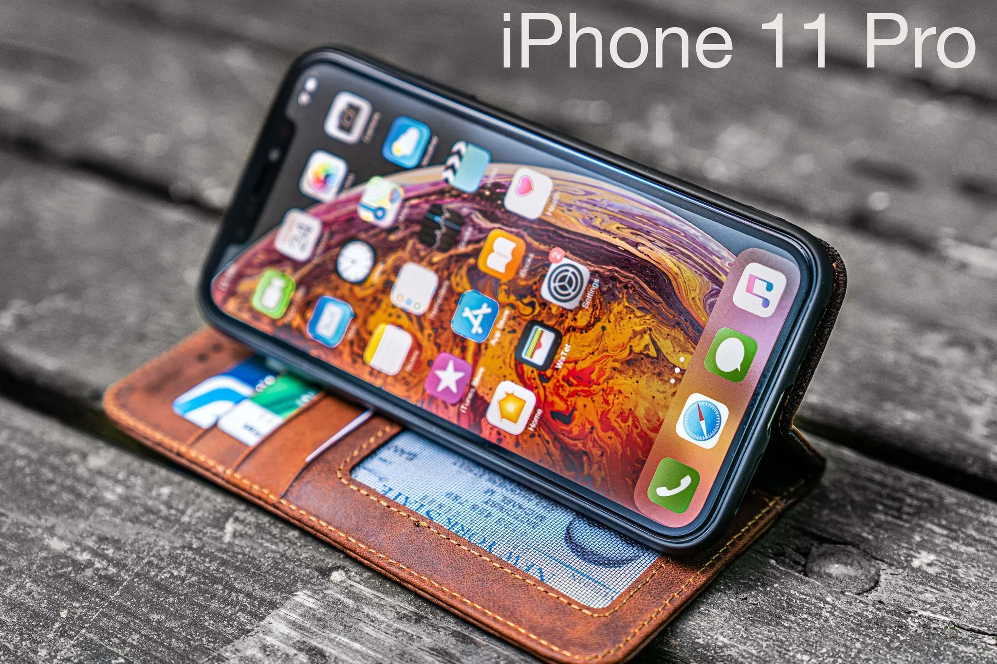 iPhone 11 Pro Leather Wallet Case - No.01