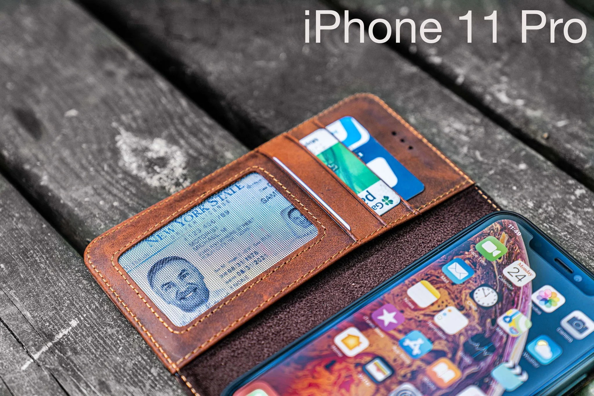 iPhone 11 Pro Leather Wallet Case - No.01