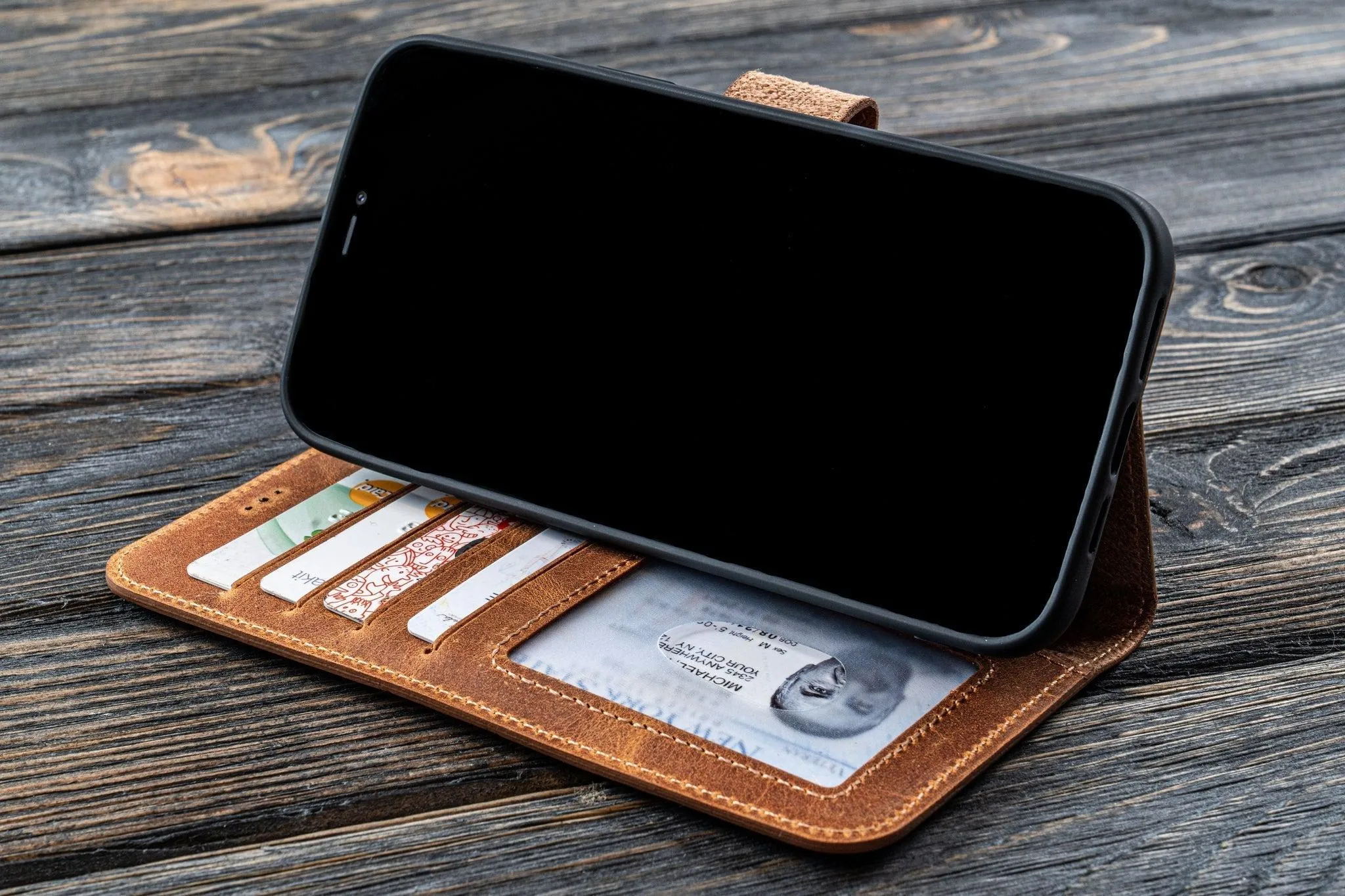 iPhone 13 (6.1") Leather Wallet Case