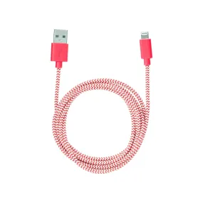 iPhone Lightning Red Cotton Braided Charging Cable