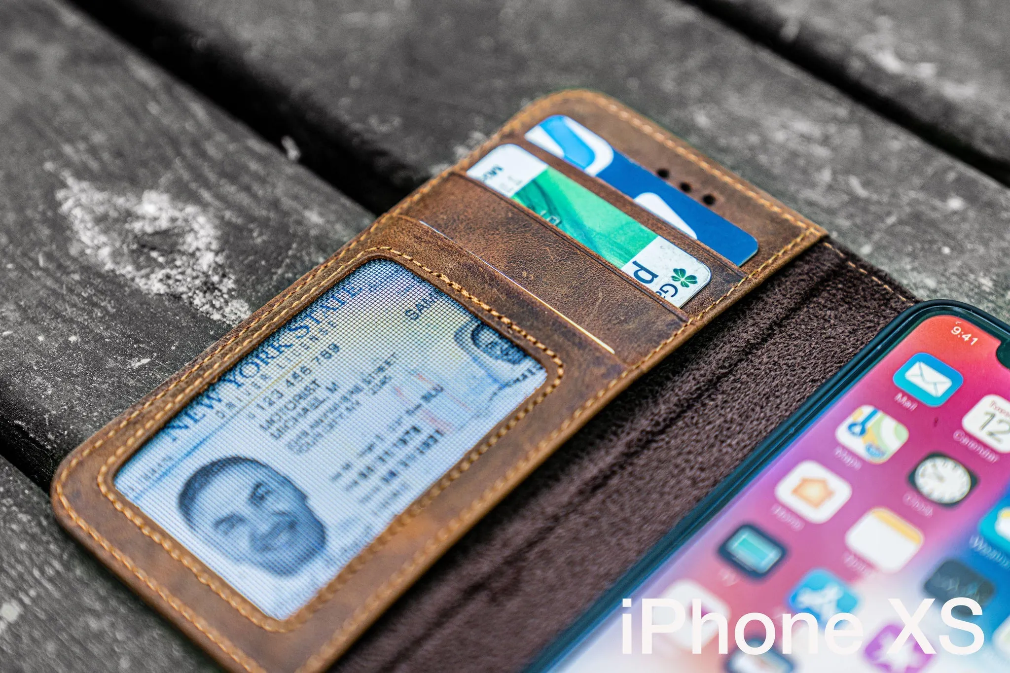 iPhone XS Leather Wallet Case - No.01