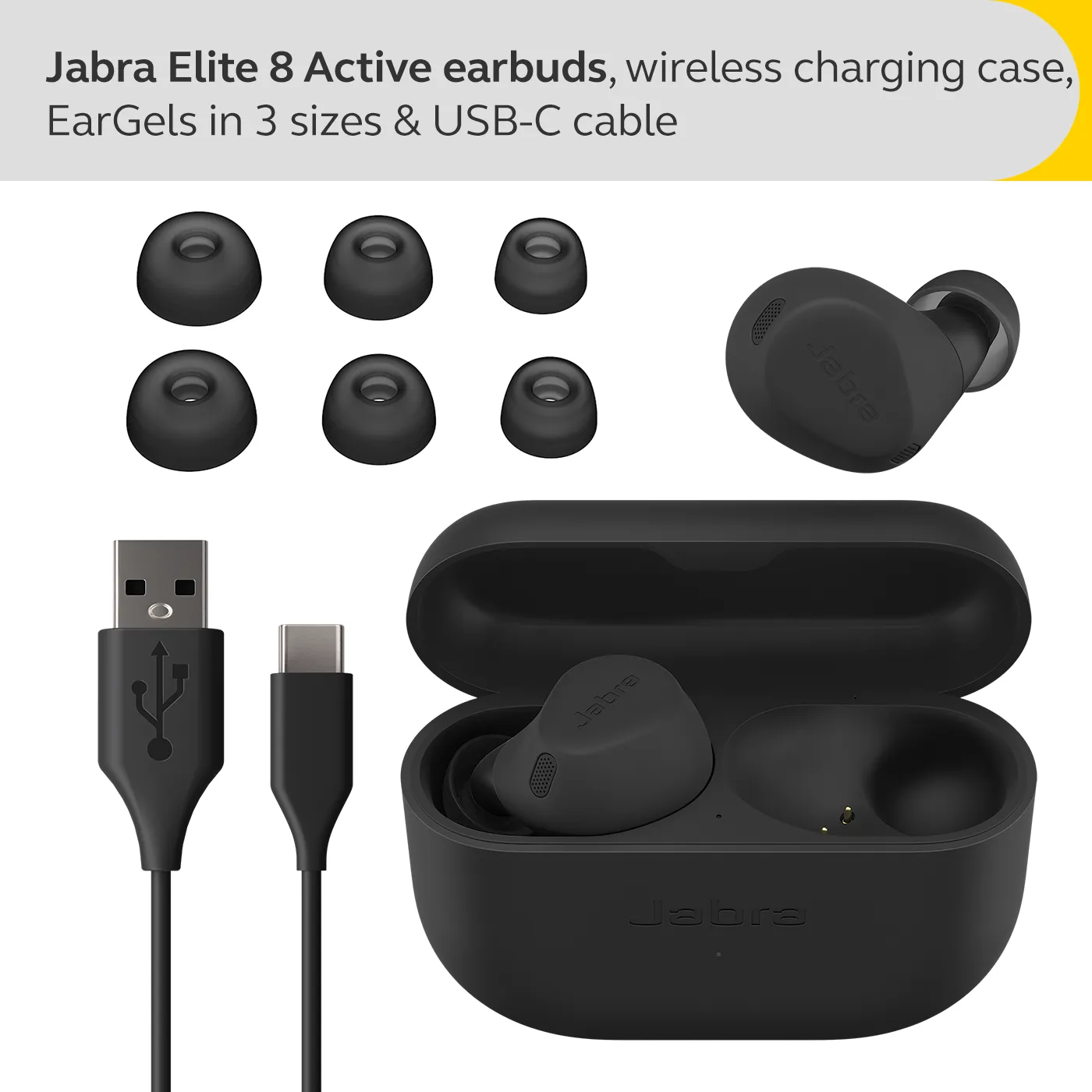 Jabra Elite 8 Active In-Ear Earbuds - Black | 100-99160900-99