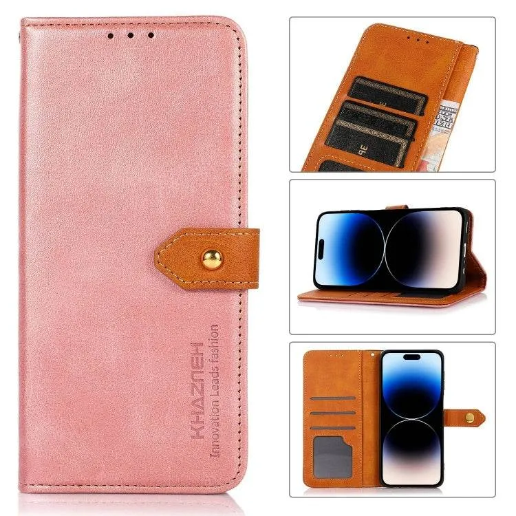 KHAZNEH Stylish Two-Tone Leather Flip Case for iPhone 16 Plus