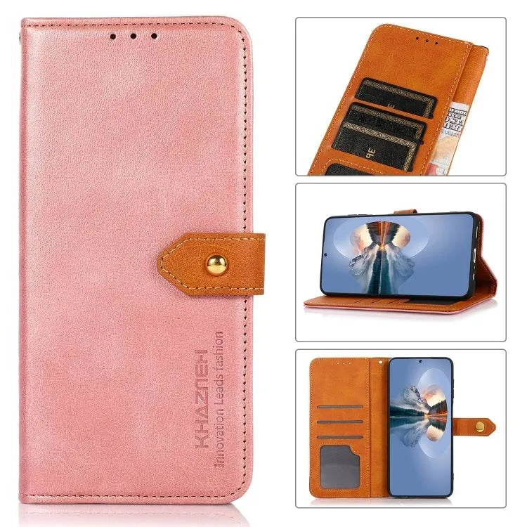 KHAZNEH Stylish Two-Tone Leather Flip Case for iPhone 16 Plus