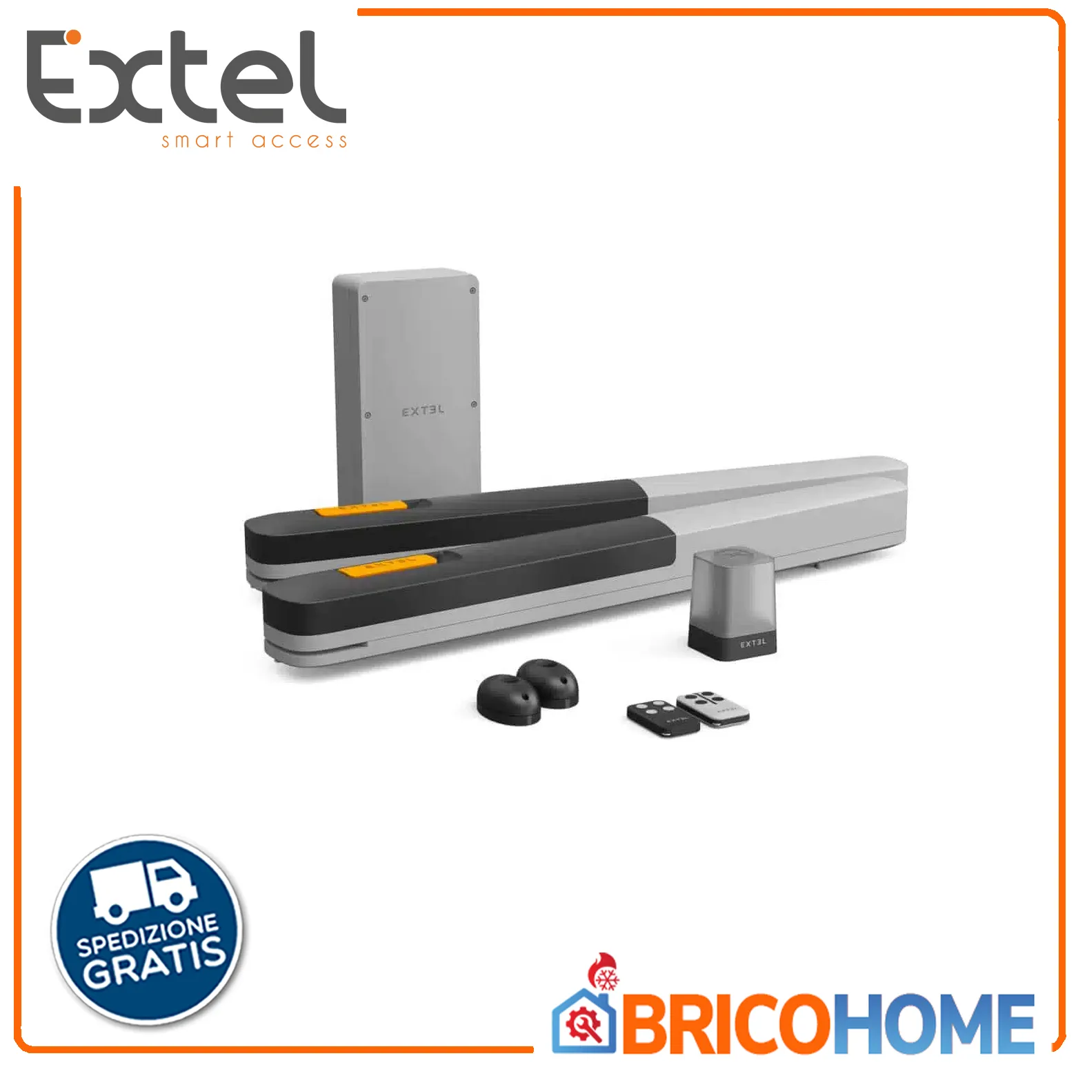 Kit automazione per cancelli a 2 battenti 24V connessa Wi-Fi XV250 Extel Umii