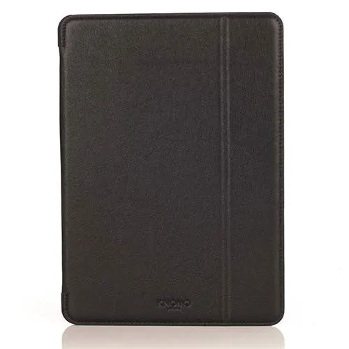 Knomo iPad Mini Leather Folio Hard Shell Back  - Black