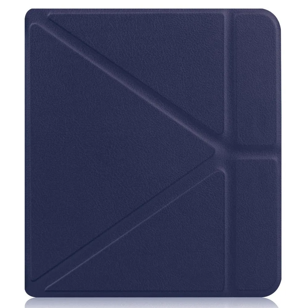 Kobo Libra 2 cool origami stand PU leather flip case - Dark Blue