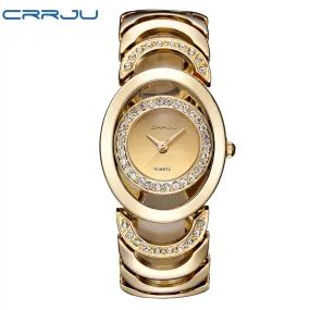 Ladies' Luxury Brand bracelet  Stainless Steel Rhinestone Quartz Watch